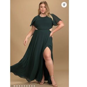 LULU’S Garden Bliss Emerald Green Cutout Maxi Dress